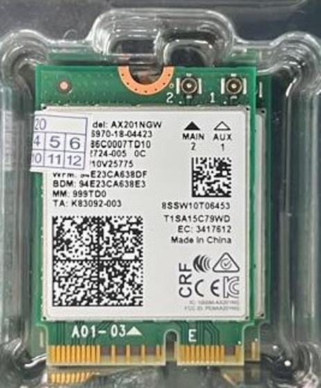 Imagem de Intel Wi-fi6 Ax201ngw Cnvi 802.11ax Wifi N Bt 5.0 2.4gbps - OEM