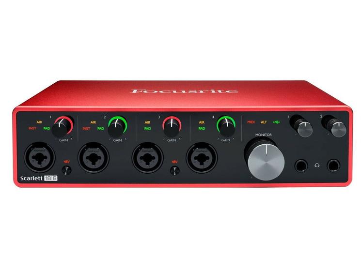 Interface de Áudio FOCUSRITE SCARLETT 18I8 Vermelha Interface de