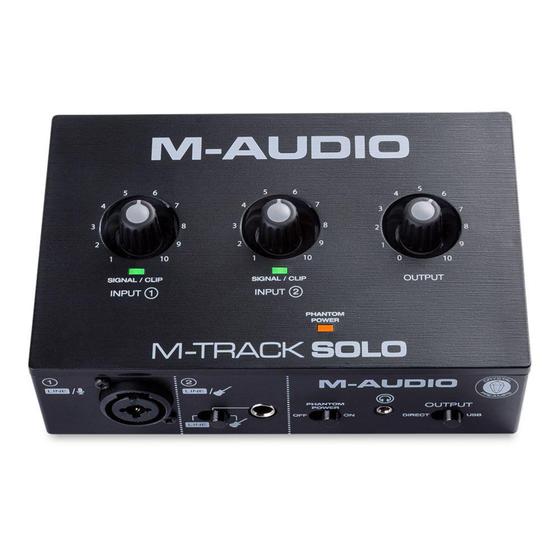 Imagem de Interface de Áudio USB M-Audio M-Track Solo com Pré-Amplificador Crystal e Phatom Power - Preto