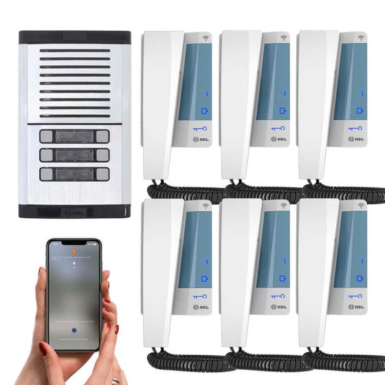 Imagem de Interfone Coletivo Com Wifi 6 Pontos HDL Controle Pelo Aplicativo