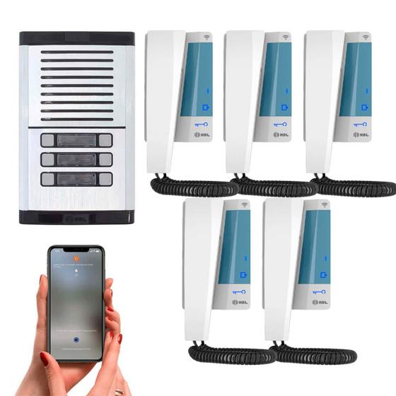 Imagem de Interfone Coletivo Completo Com Wifi 5 Pontos HDL Controle Pelo Aplicativo HDL