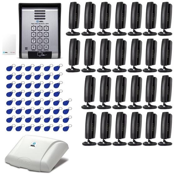 Imagem de Interfone Coletivo Hdl 28 Pontos Condomínio Casas Predial Com Controle De Acesso Por Cartão E Tag Rf