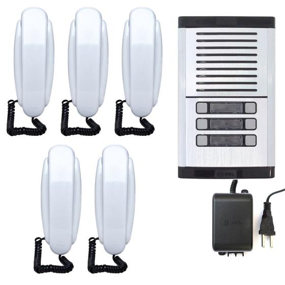 Interfone HDL Coletivo 5 Pontos Completo Apartamentos Condomínio ...
