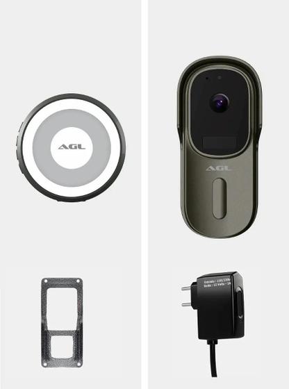 Interfone Vídeo Porteiro Campainha WiFi Hello+ AGL Com Protetor anti Vandalismo e Fonte 12V Menor preço em Interfone Vídeo Porteiro Campainha WiFi Hello+ AGL Com Protetor anti Vandalismo e Fonte 12V