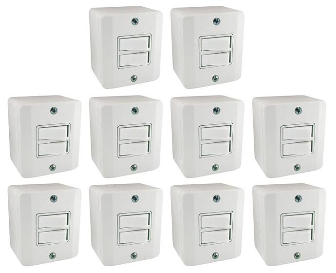 Imagem de Interruptor 1 Simples e 2 Paralela Sistema X Bco Radial c/10