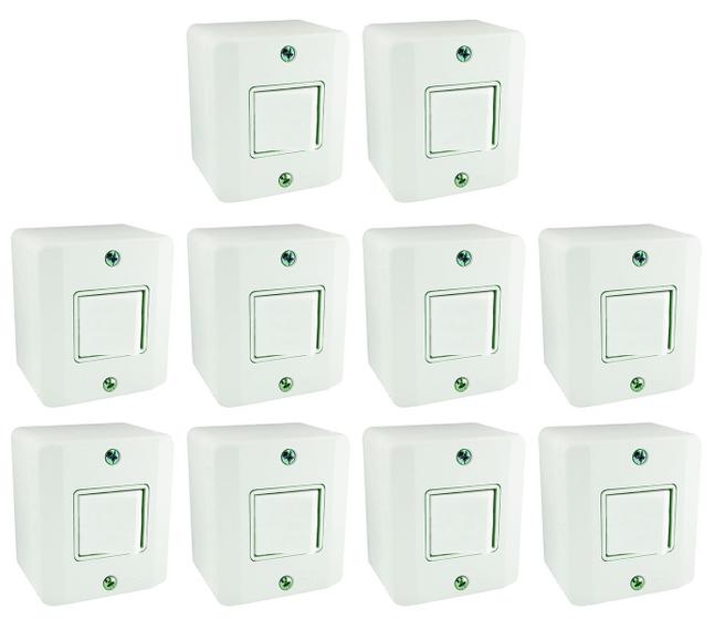 Imagem de Interruptor 1 Tecla Bipolar Paralelo Sistema X Branco c/ 10