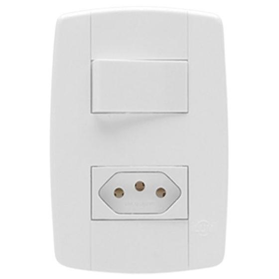 Imagem de  interruptor 1 tecla simples + 1 tomada 10a - ilumi