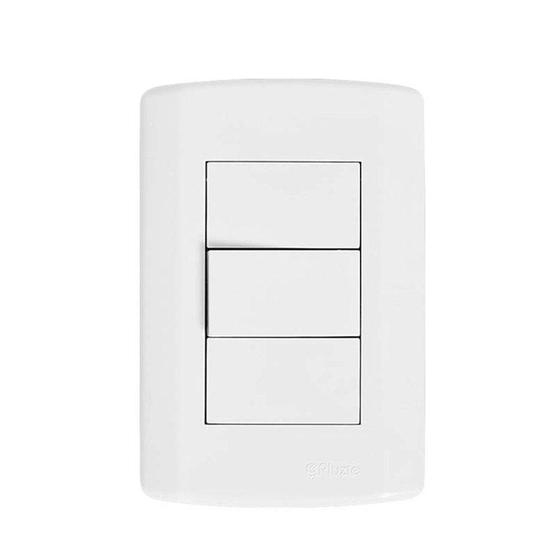 Imagem de Interruptor 1 Tecla Simples 2 x 4 com Placa Modular Pluzie