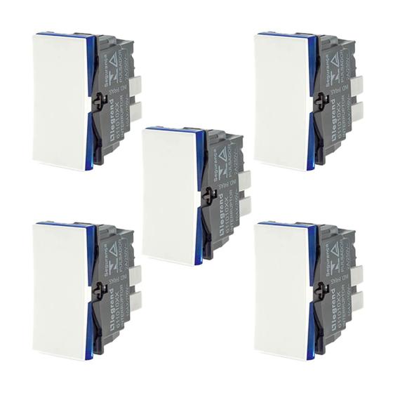 Imagem de Interruptor 10a Simples Branco Legrand Pial Plus+ 611010bc Kit Com 5