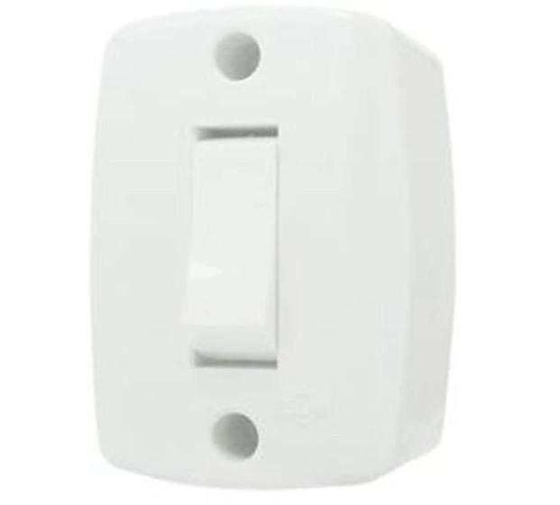 Imagem de Interruptor 1ts Retangular Sobrepor Branco - Ilumi