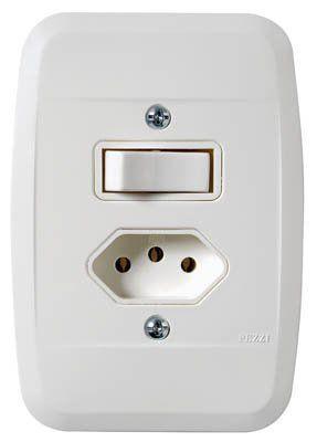 Imagem de Interruptor 1ts tomada 2p t 20a com placa