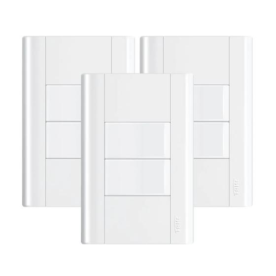 Imagem de Interruptor 2 Teclas Com Placa 4x2 Fame Modulare - Kit 3 Un