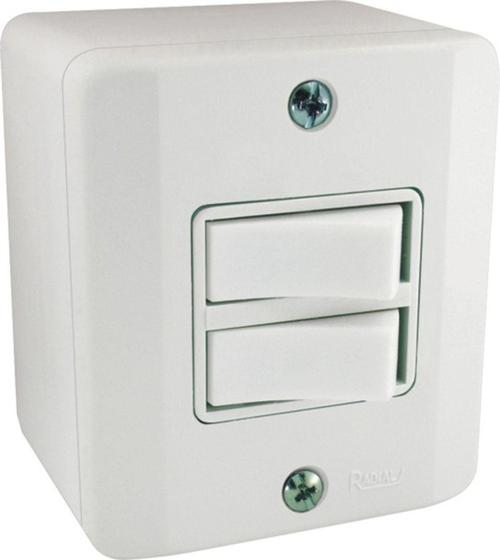 Imagem de Interruptor 2 Teclas Simples Sistema X Branco Radial