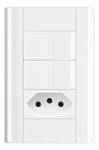 Imagem de Interruptor 2 Teclas + Tomada 20a C/ Placa 4x2 Fame Modulare