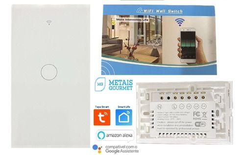 Imagem de Interruptor 2 Teclas Touch Wifi Intelig Smart Tuya Alexa Bra