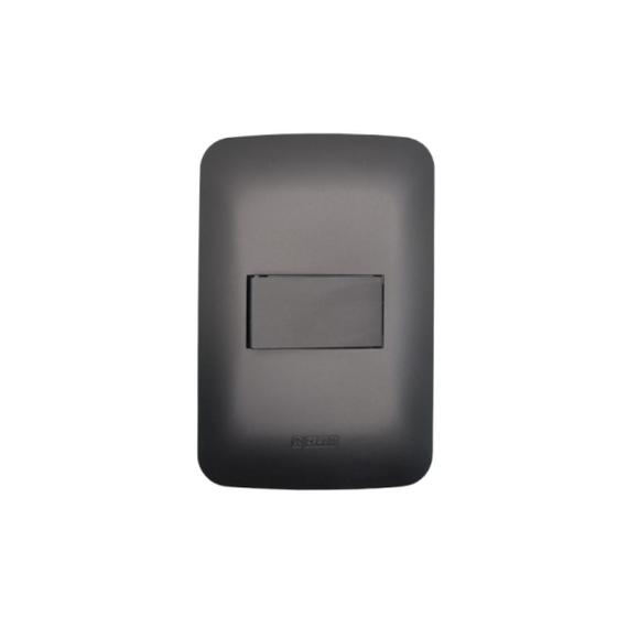 Imagem de Interruptor 4x2 Placa Preto Black Fosco Canoa Romazi