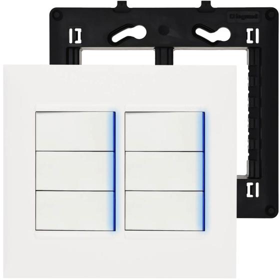 Imagem de Interruptor 4x4 6 teclas (2 paralelos + 4 simples) Pial Plus+ Legrand