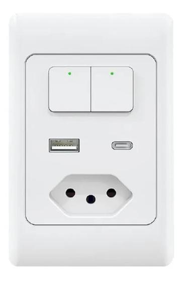 Interruptor Agl Wifi Com Tomada E Entrada Usb + Usb Tipo C Menor preço em Interruptor Agl Wifi Com Tomada E Entrada Usb + Usb Tipo C