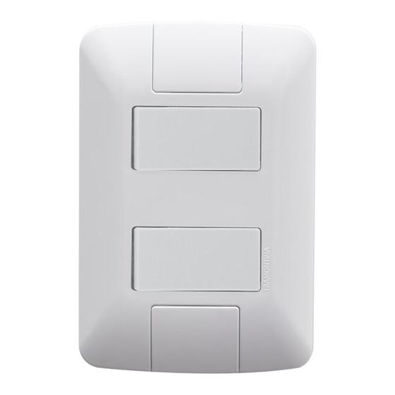 Imagem de Interruptor Aria 2 Teclas Simples 4x2 com Placa Branco Tramontina