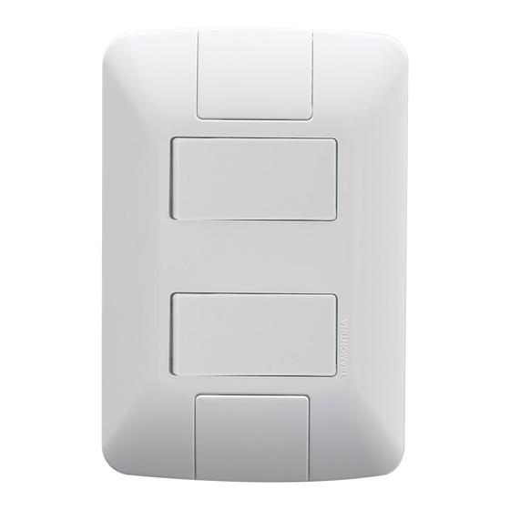 Imagem de Interruptor Aria 2 Teclas Simples 4x2 com Placa Branco Tramontina