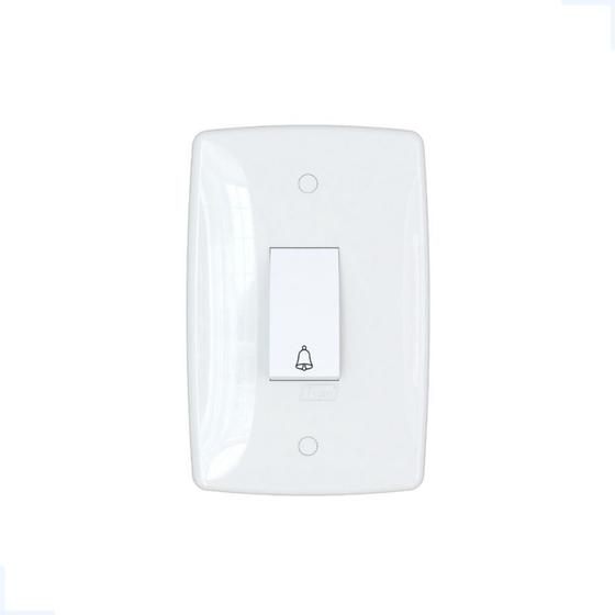 Interruptor Campainha Tecla Simples Placa 4x2 Branca Finesse Blux Menor preço em Interruptor Campainha Tecla Simples Placa 4x2 Branca Finesse Blux