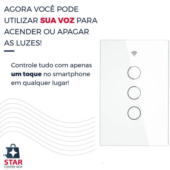 Interruptor Casa Inteligente Wifi 3 Botões Touch Led Alexa Smart File Tuya - Prime