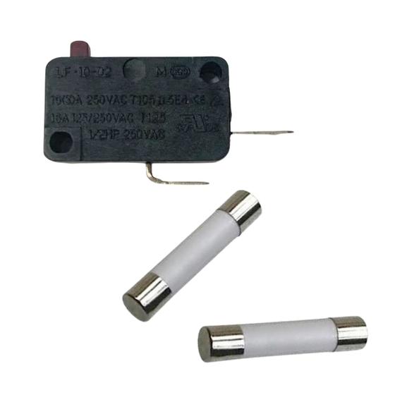 Imagem de Interruptor Chave Da Porta + 2 Fusível 20a Microondas Eletrolux Mef41 Meg41