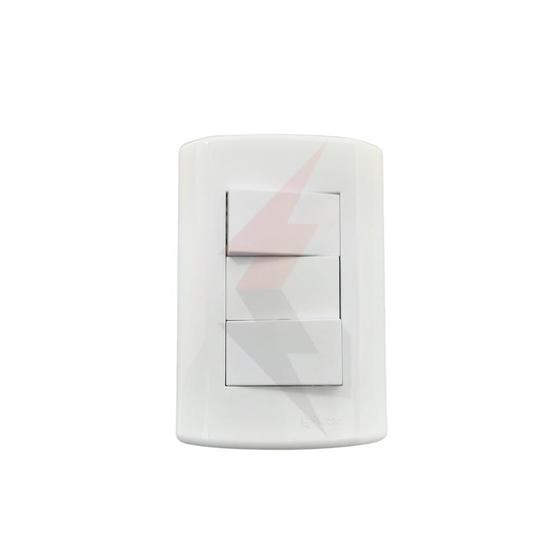 Imagem de Interruptor Com 1 Tecla Simples e 1 Tecla Paralela Com Placa 4x2 Branco 