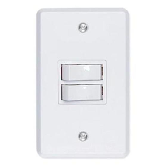 Imagem de Interruptor com placa 2x4 2 tecla 6a 250v ref. 1918 ilumi
