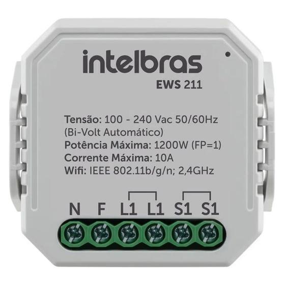 Imagem de Interruptor Controlador de Cargas Wifi 1/1 EWS 211. Acione de lâmpadas, ventiladores, abajures e persianas por app
