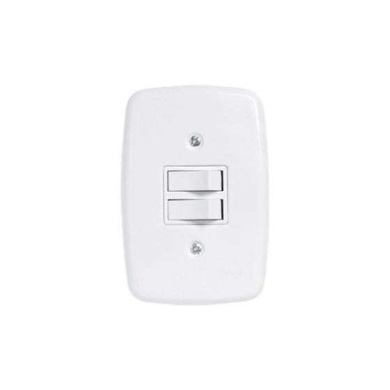 Imagem de Interruptor de 2 Teclas Simples com Placa 4x2