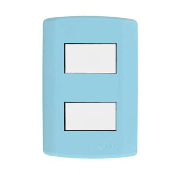 Imagem de Interruptor de 2 Teclas Simples, Modular, com Placa 4x2 e Suporte