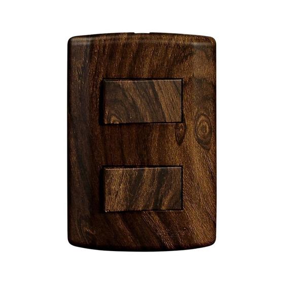 Imagem de Interruptor de 2 Teclas Simples, Modular, com Placa 4x2 e Suporte
