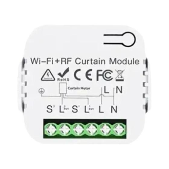 Imagem de Interruptor de Cortina Inteligente WiFi 433MHz Tuya - Controle Remoto via Alexa e Google Home