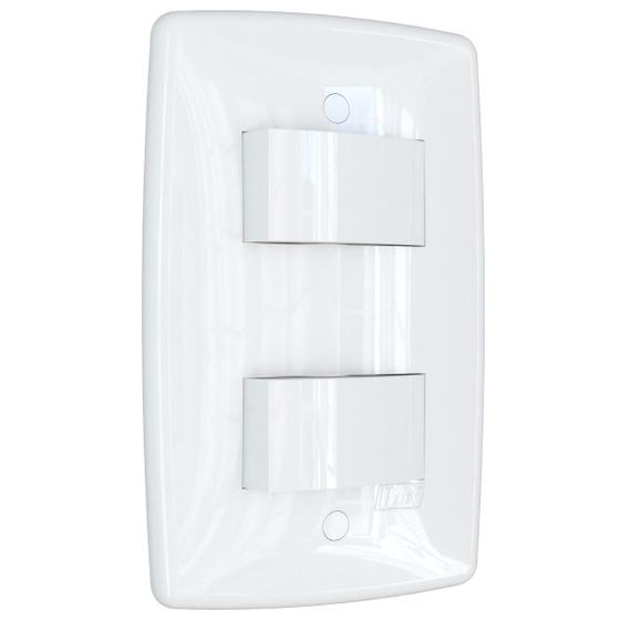 Imagem de Interruptor de Luz Duplo Simples + Paralelo Three Way Branco Finesse+ B.lux