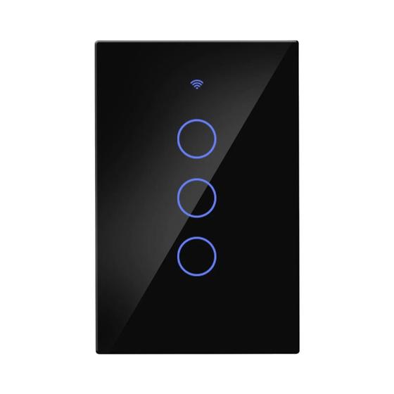 Imagem de Interruptor de Luz Inteligente Touch - Painel de Vidro à Prova de Fogo - ZigBee com Fio Neutro