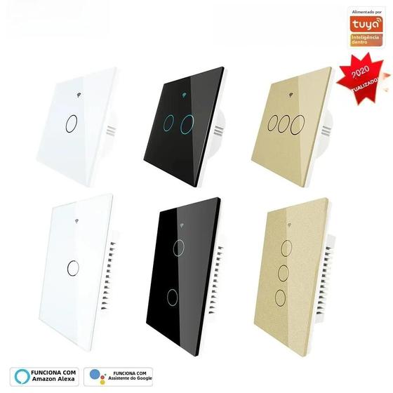 Imagem de Interruptor De Luz Inteligente ZigBee Wall Touch Neutro Sem Vida Inteligente Neutra Tuya Alexa