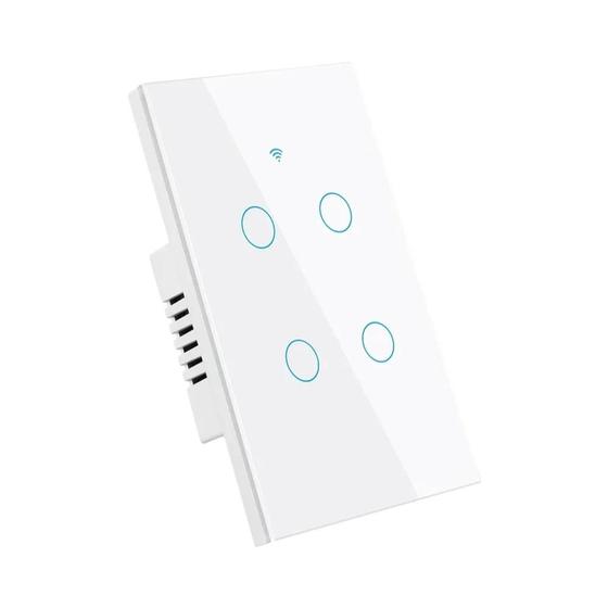 Imagem de Interruptor de Luz Wi-Fi Inteligente Tuya - Controle por Toque e Alexa (Fio Neutro Necessário) - 1/2/3/4 Gangues