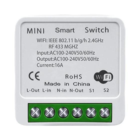 Imagem de Interruptor de Luz Wi-Fi Inteligente Tuya - Sem Fio, RF 433MHz, Compatível com Alexa e Google