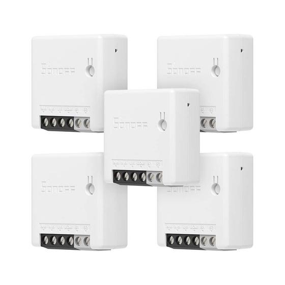 Imagem de Interruptor de Luz WiFi Inteligente SONOFF Mini R2 10A - 5 Pacotes - Automação Residencial