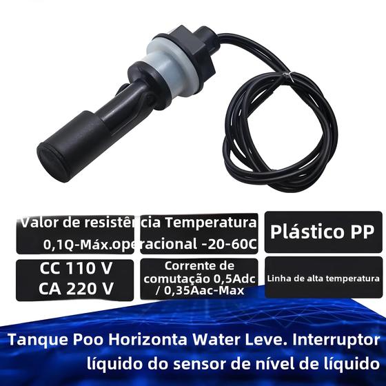 Imagem de Interruptor de Nível de Água Horizontal com Sensor de Flutuador de Bola em PP