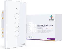Interruptor de Parede 4x2 - 3 Botões - Wifi+BTE - Branco - T207 - EKAZA Menor preço em Interruptor de Parede 4x2 - 3 Botões - Wifi+BTE - Branco - T207 - EKAZA