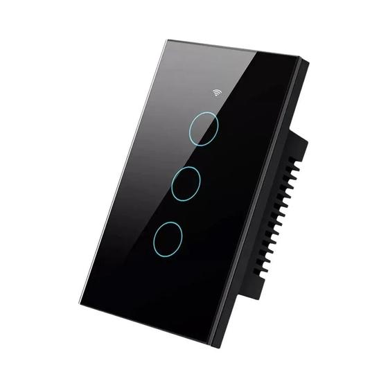 Imagem de Interruptor De Parede Inteligente Com Luz De Toque Bluetooth WiFi Painel Americano Sem Fio Neutro