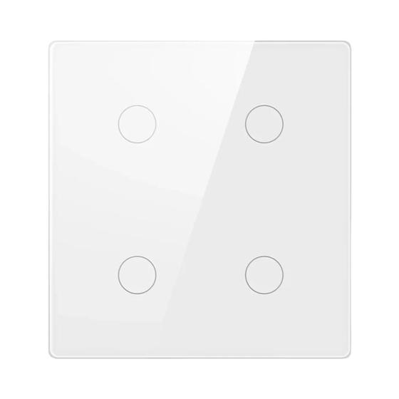 Imagem de Interruptor de Parede Inteligente WiFi/ZigBee 4x4 - Touchscreen de Vidro - Compatível com Alexa