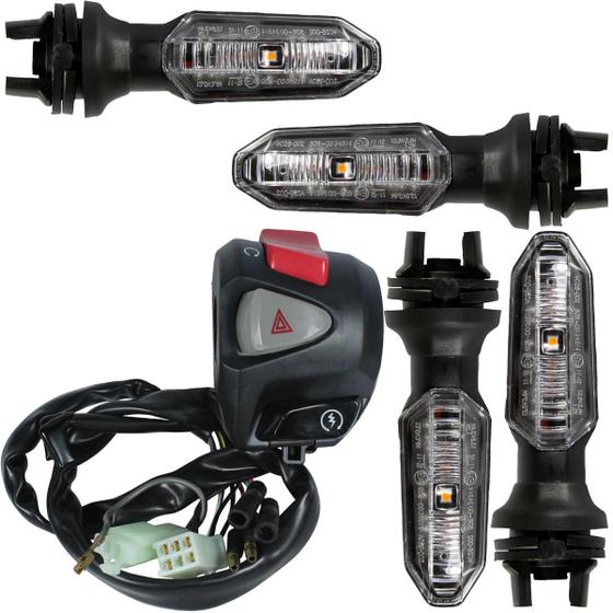 Imagem de Interruptor de partida botão com pisca alerta NXR160 Bros 2015 a 2022 modelo CB500 com piscas led