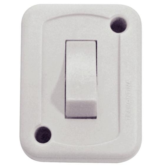 Imagem de Interruptor de Sobrepor 1 Tecla Simples 10 A 250 V Branco embalagem Flow Pack - Tramontina