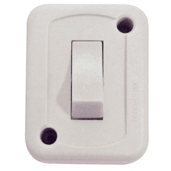 Imagem de Interruptor de Sobrepor Simples 10A/250V Branco Tramontina 57400104