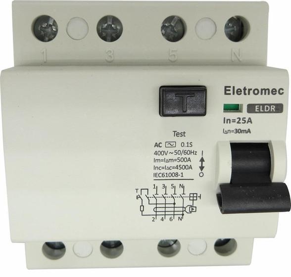 Imagem de Interruptor Diferencial 25A 4P 30Ma 400V Eletromec