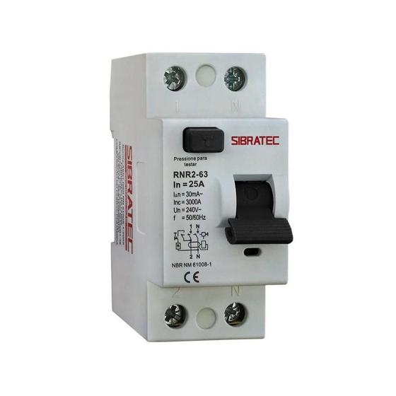 Imagem de Interruptor Diferencial Bipolar 25A 30MA - SIBRATEC