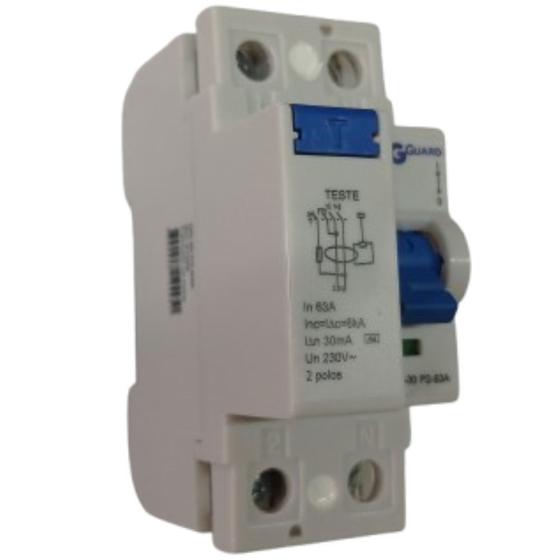 Imagem de Interruptor Diferencial Disjuntor Bipolar DR-40A Residencial Fase e Neutro DR-30 P2-40a